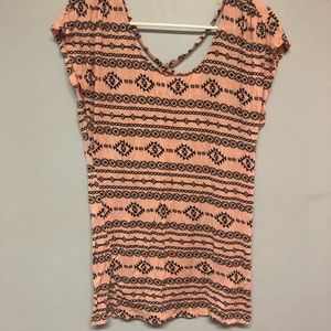 Patterned Strap Back Shirt